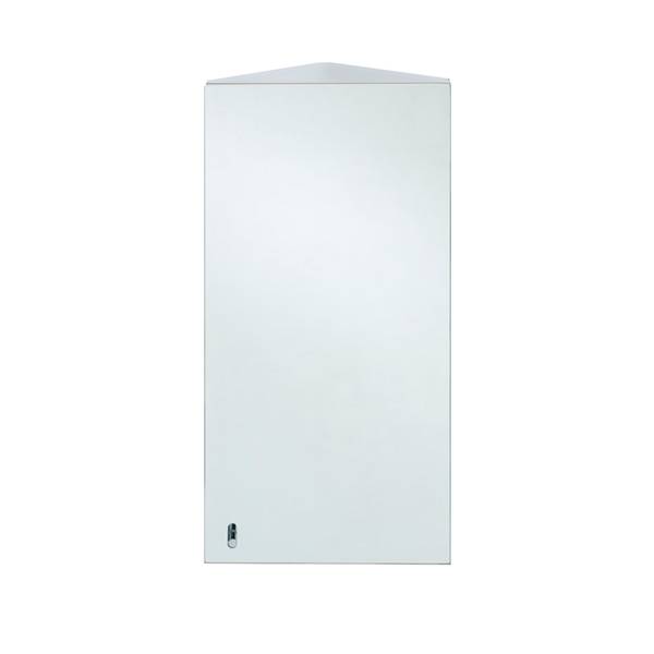 Riva Stainless Steel Single Corner Cabinet with Mirrored Door (H)650x(W)380x(D)280mm